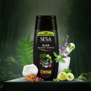 Ajurvedinis šampūnas nuo plaukų slinkimo, 15 žolelių "SESA", 200ml