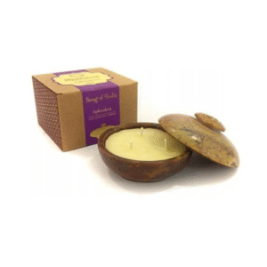 Natūrali vaško žvakė Aphrodesia "Song of India" (akmeninėje dėžutėje, rankų darbo) (Kopija)