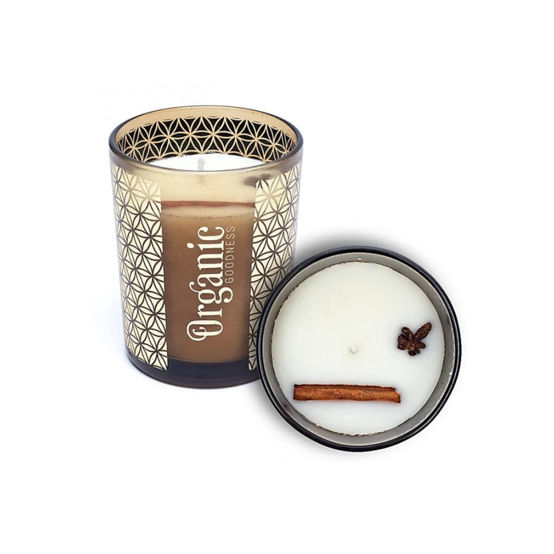 Kvepianti sojų vaško žvakė Lemongrass & Spice, Organic Goodness "Song of India", 200 g - Image 2